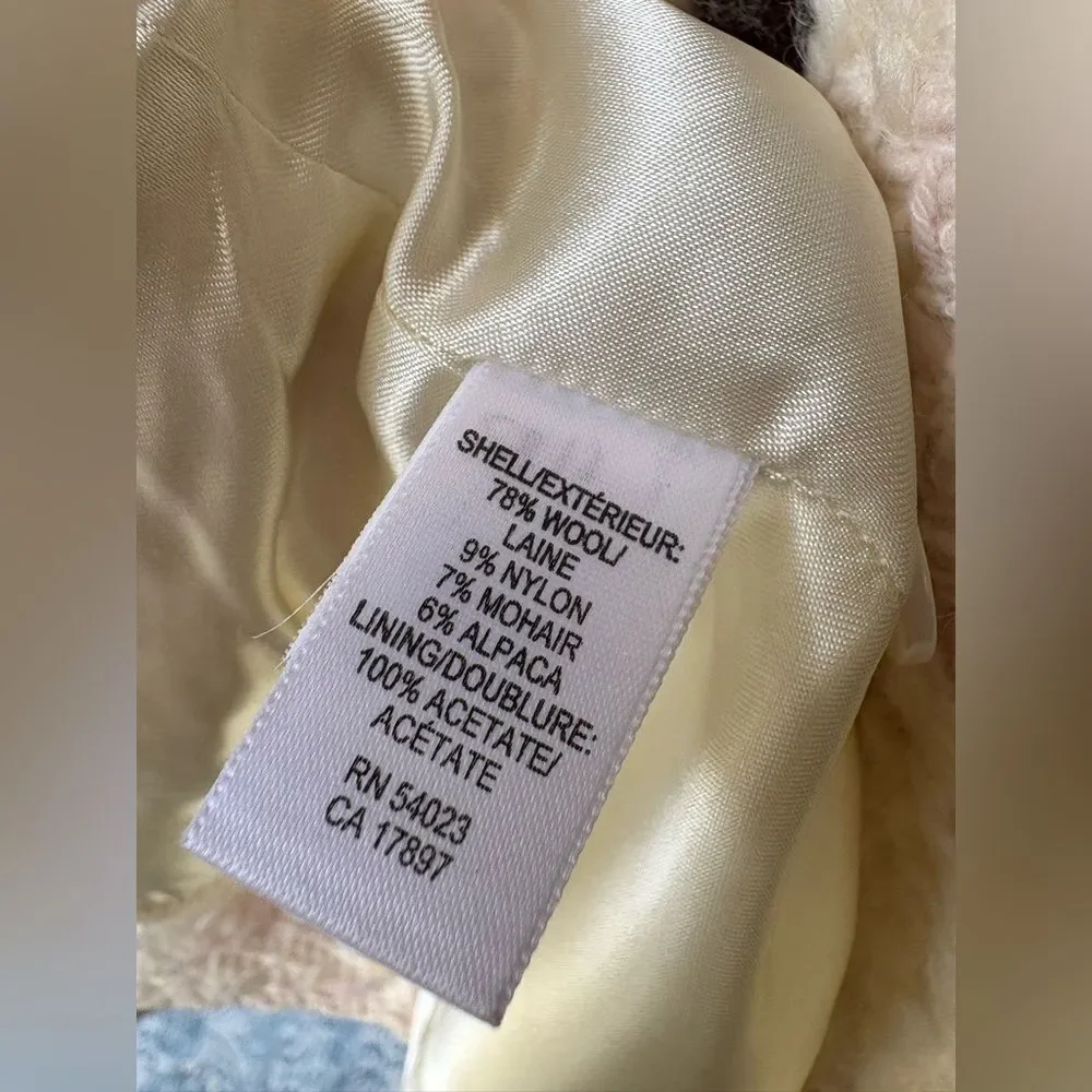 VTG Banana Republic Cream Pink Wool Sequin Coat Size MP - Picture 10 of 12